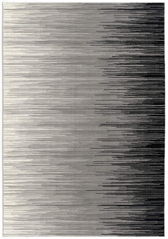 3' X 5' Black And Gray Striped Area Rug