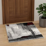 2' X 4' Gray Abstract Dhurrie Area Rug