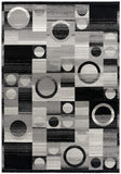 8' Gray Abstract Power Loom Runner Rug
