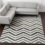 8' X 11' Gray Chevron Dhurrie Area Rug