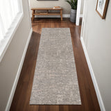 8' Ivory Abstract Power Loom Runner Rug