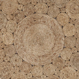 5' X 5' Natural Jute Abstract Geometric Hand Braided Area Rug