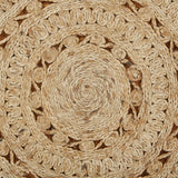5' X 5' Natural Jute Abstract Geometric Hand Braided Area Rug