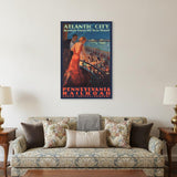 Vintage 1935 Atlantic City Travel Unframed Print Wall Art