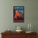 Vintage 1935 Atlantic City Travel Unframed Print Wall Art