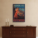 Vintage 1935 Atlantic City Travel Unframed Print Wall Art