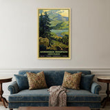 Vintage 1920S Adirondack Mountains Unframed Print Wall Art