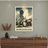 New York Railroad Vintage Travel Unframed Print Wall Art