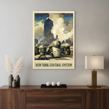 New York Railroad Vintage Travel Unframed Print Wall Art