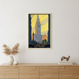 Cleveland Union Terminal Vintage Travel Unframed Print Wall Art