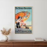 Dunes Beaches Vintage Travel Unframed Print Wall Art