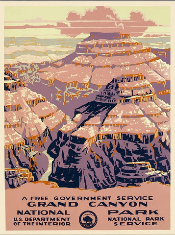18" X 24" Grand Canyon C1938 Vintage Travel Poster Wall Art