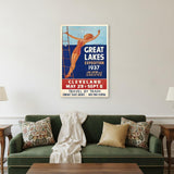 24" X 36" Great Lakes 1937 Vintage Travel Poster Wall Art