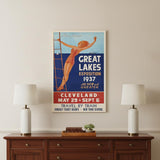 12" X 18" Great Lakes 1937 Vintage Travel Poster Wall Art