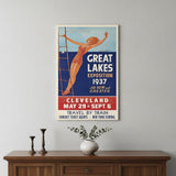 9" X 12" Great Lakes 1937 Vintage Travel Poster Wall Art