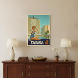 20" X 28" Hotel Sahara C1960S Las Vegas Vintage Travel Poster Wall Art