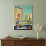 18" X 24" Hotel Sahara C1960S Las Vegas Vintage Travel Poster Wall Art