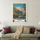 36" X 48" Rainier National Park C1920S Vintage Travel Poster Wall Art