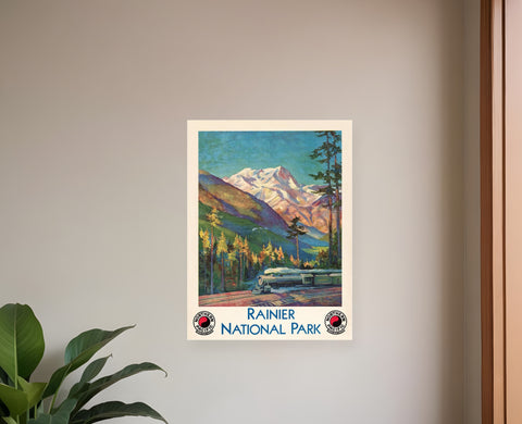 11" X 14" Rainier National Park C1920S Vintage Travel Poster Wall Art