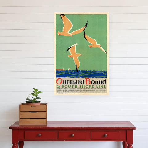 16" X 24" Birds Over Lake Michigan C1929 Vintage Travel Poster Wall Art