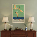 16" X 24" Birds Over Lake Michigan C1929 Vintage Travel Poster Wall Art