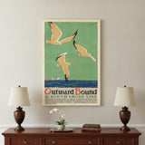 9" X 12" Birds Over Lake Michigan C1929 Vintage Travel Poster Wall Art