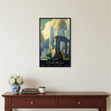 20" X 30" Vintage 1929 Chicago Michigan Ave Travel Poster Wall Art