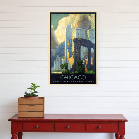 Vintage 1929 Chicago Michigan Ave Travel Unframed Print Wall Art