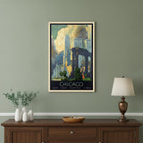 12" X 18" Vintage 1929 Chicago Michigan Ave Travel Poster Wall Art