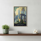 Vintage 1929 Chicago Vacation Travel Unframed Print Wall Art
