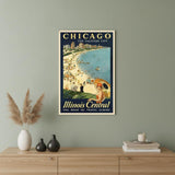Vintage 1929 Chicago Vacation Travel Unframed Print Wall Art