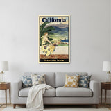 Vintage 1934 California Travel Unframed Print Wall Art
