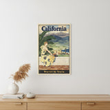 Vintage 1934 California Travel Unframed Print Wall Art