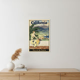 Vintage 1934 California Travel Unframed Print Wall Art
