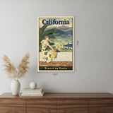 Vintage 1934 California Travel Unframed Print Wall Art