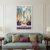 36" x 54" Vintage 1933 Chicago Worlds Fair Wall Art