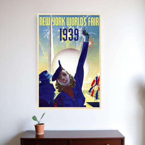 New York 1939 World's Fair Vintage Travel Unframed Print Wall Art