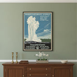 20" x 28" Yellowstone National Park c1938 Vintage Travel Poster Wall Art