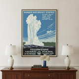 8.5" x 11" Yellowstone National Park c1938 Vintage Travel Poster Wall Art