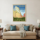 36" x 48" Zion National Park c1938 Vintage Travel Poster Wall Art