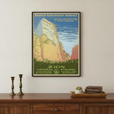 20" x 28" Zion National Park c1938 Vintage Travel Poster Wall Art