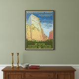18" x 24" Zion National Park c1938 Vintage Travel Poster Wall Art