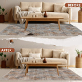 9' x 12' Ivory Striped Weave Non Slip Rug Pad