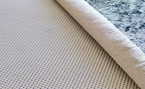 9' x 12' Ivory Striped Weave Non Slip Rug Pad