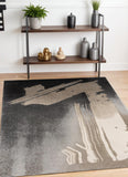 5' X 7' Gray Abstract Power Loom Area Rug