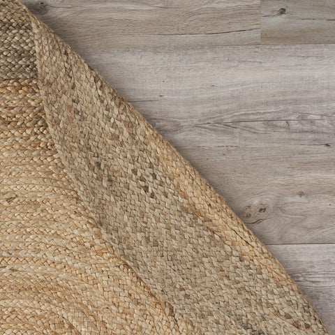 5' X 7' Natural Jute Hand Braided Oval Rug