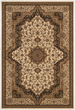 5' X 8' Black And Ivory Oriental Area Rug