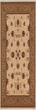 10' Beige And Ivory Oriental Runner Rug