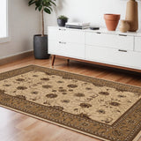 4' X 6' Beige And Ivory Oriental Area Rug