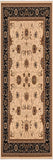 10' Black And Ivory Oriental Runner Rug